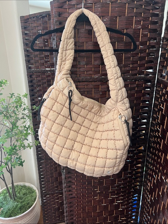 FP Movement by Free People Handbags - FP Movement by Free People Quilted Shoulder Bag in Cream